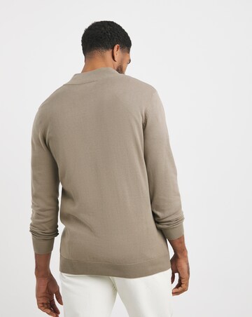 Stone Cotton 1/4 Zip Funnel Neck