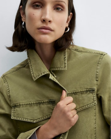 Mango Khaki Utility Caracas Overshirt