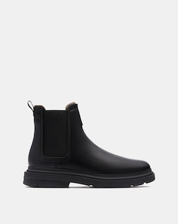 Clarks Badbury Easy Boots - Black Leather