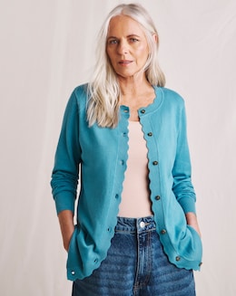 Julipa Scalloped Edge Button Down Cardigan