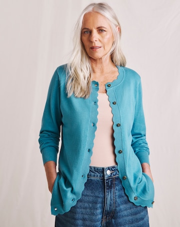 Julipa Scalloped Edge Button Down Cardigan