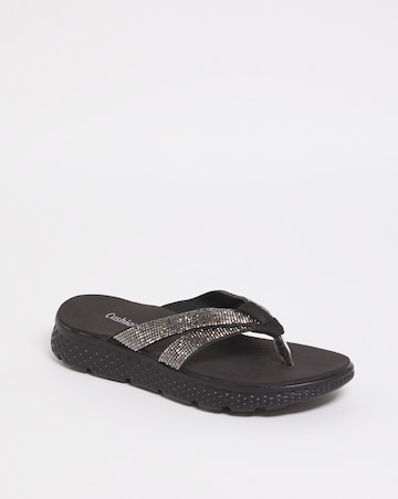 Cushion Walk Glitzy Toe Post Sandal EEE Fit