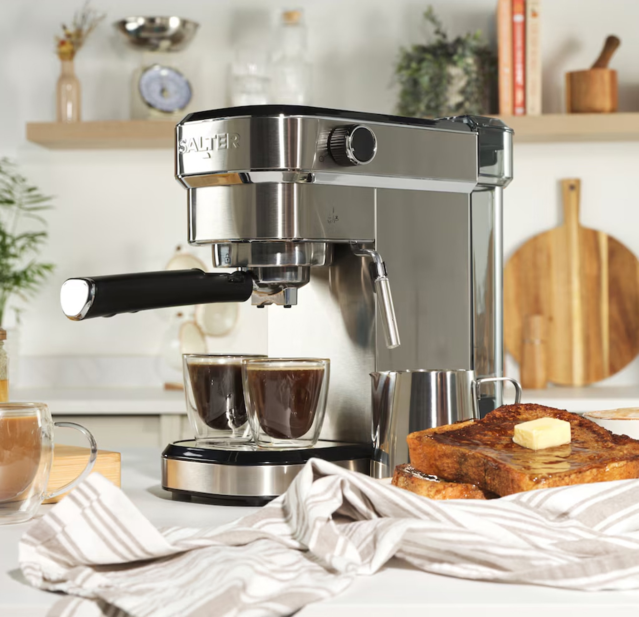 Coffee machine on a kitchen worktop