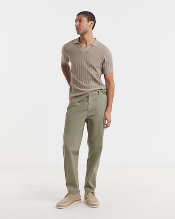 Textured Trophy Neck Tipped Knit Polo