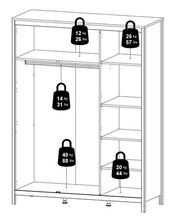 Heath Triple Wardrobe