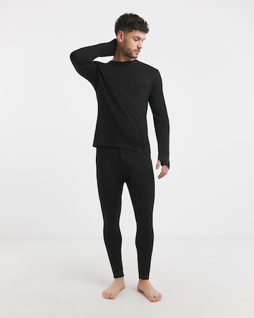 2 Pack Black Long Sleeve Thermal T-Shirts