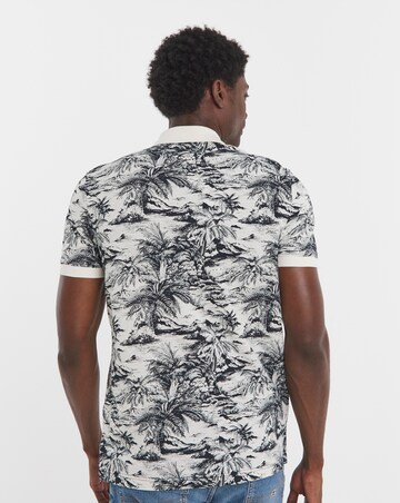 Tommy Hilfiger Printed Linen Mix Polo - Navy