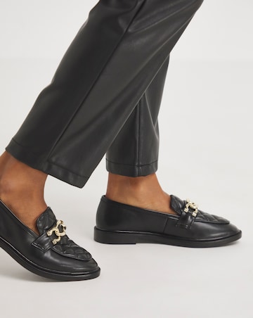 Marie Classic Quilted Trim Loafer - Wide Fit (E)