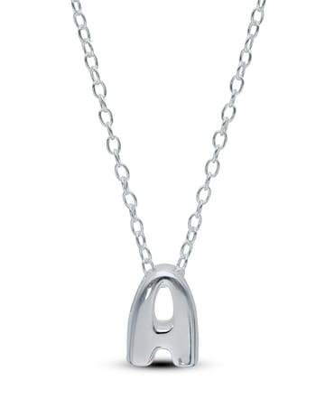 Sterling Silver 9mm Initial Necklace