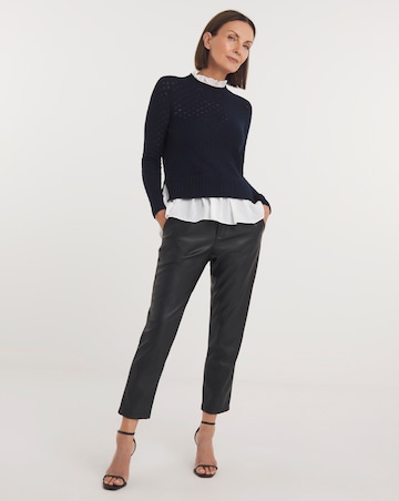 Ted Baker Holina Knitted Jumper Mock Shirt Detail Top