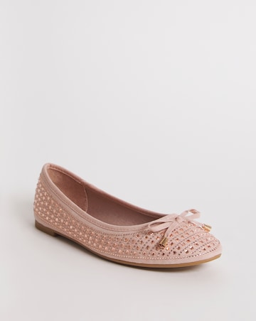 Charlize Embellished Ballerina Shoes Wide E Fit Simply Comfort