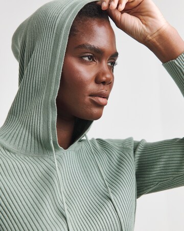 Ribbed Knitted Hoodie