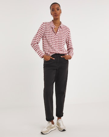 Polka Dot Dipped Back Viscose Shirt