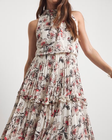 Joanna Hope Ruffle Pleated Dress