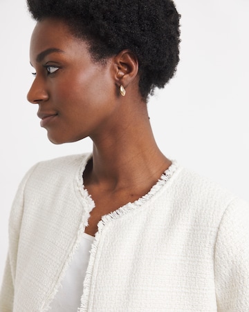 Collarless Boucle Blazer