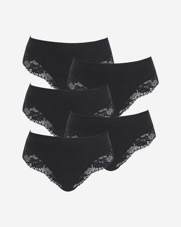 Pretty Secrets (5 Pack) Midi Brazilian Knickers Black