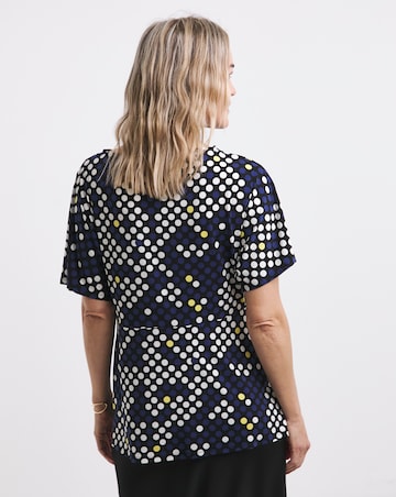 Spot Twist Drape Top