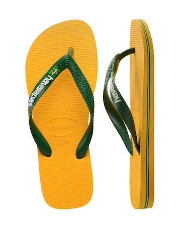 Havaianas Basil Logo Flip Flops - Yellow/Green