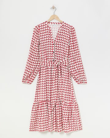 Button Through Tie Belt Midi Dress