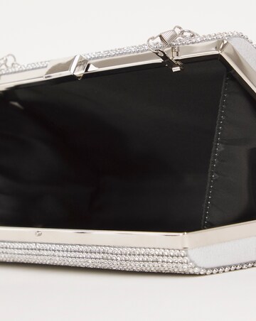 Silver Diamante Clutch Bag