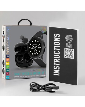 Reflex Active Series 36 Black Smart Watch and True Wireless Sound Earbud Set
