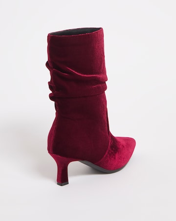 Ruched Kitten Heeled Boots E Fit