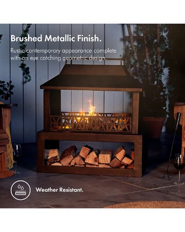 VonHaus Outdoor Garden Fireplace Fire Pit