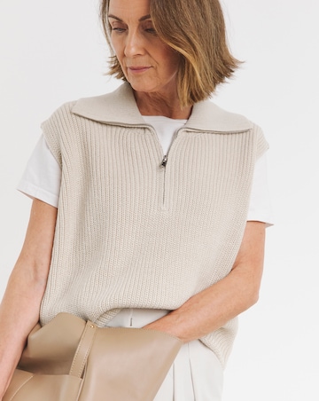 Half Zip With Statement Collar Jumper