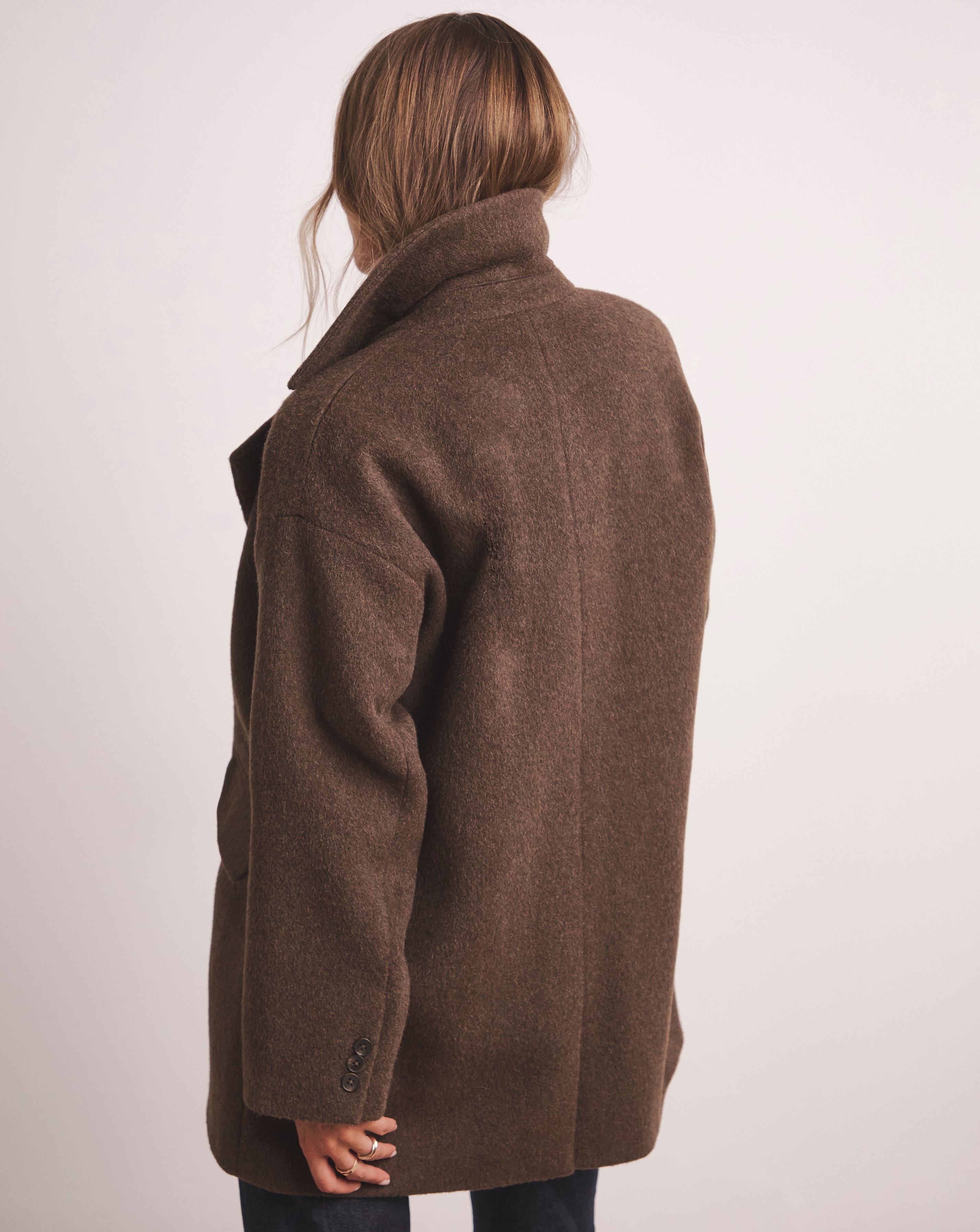 Anthology Mocha Tailored Wool Blend Coat | JD Williams