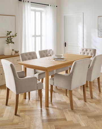 Ashford Extendable Dining Table with 6 Mae Chairs