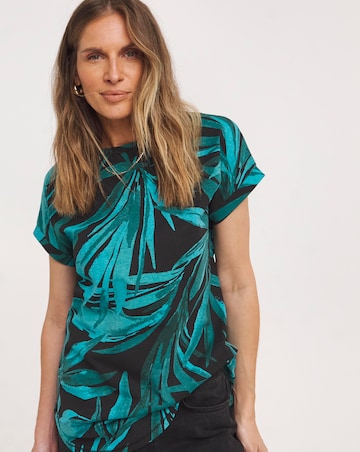 Longline Short Sleeve Curved Hem Top