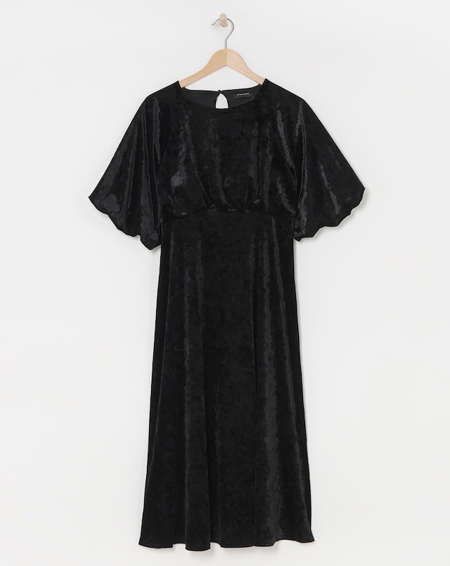 Crushed Velvet Midi Tea Dress