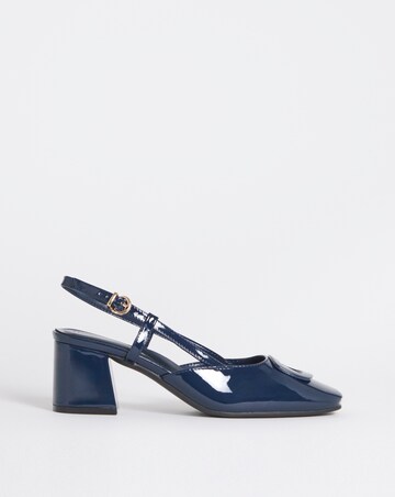 Luella Heeled Slingbacks With Buckle Trim - Wide Fit (E)