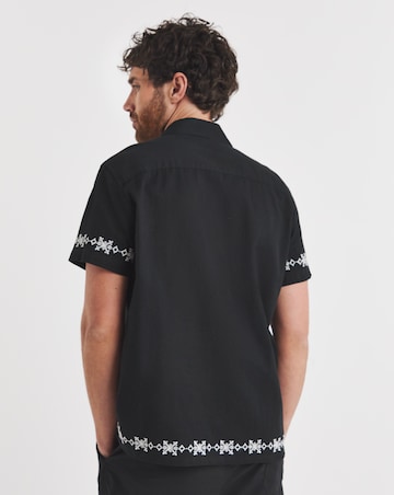 Folio Embroidered Linen Mix Shirt