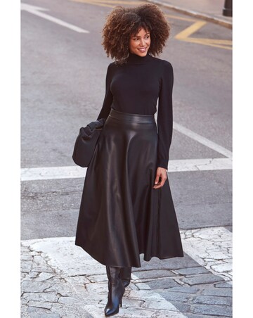 Sosandar Faux Leather Maxi Skirt