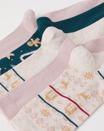 Pretty Secrets (5 Pair Pack) Ankle Socks (Wide Fit) Christmas