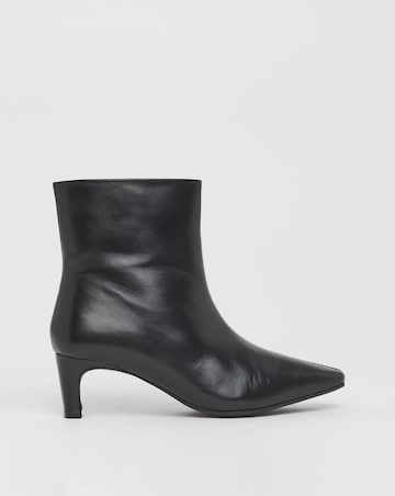 Anthology Mika Leather Kitten Heel Pointed Ankle Boots - Extra Wide Fit (EEE)