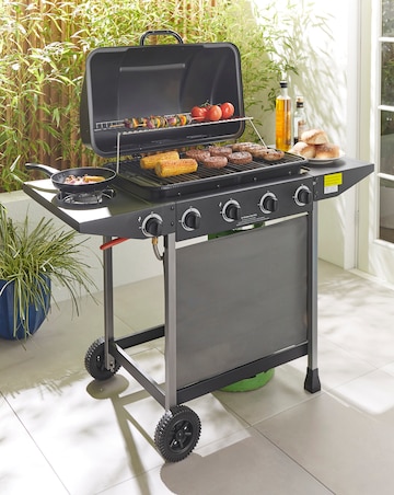 4 Burner Gas BBQ with Side Burner with Cover