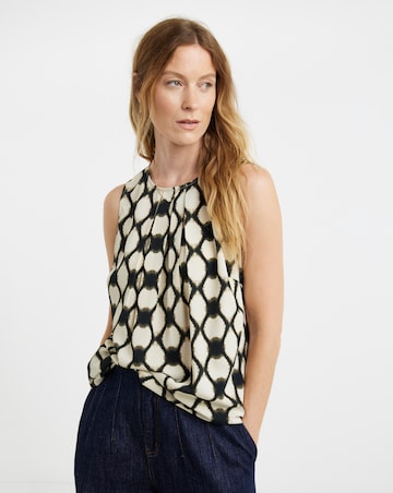 Pleated Sleeveless Shell Top