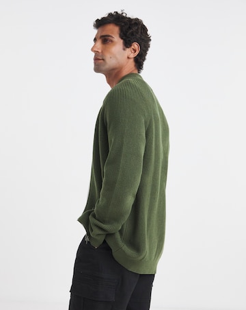 Fisherman Knitted Zip Through Cardigan