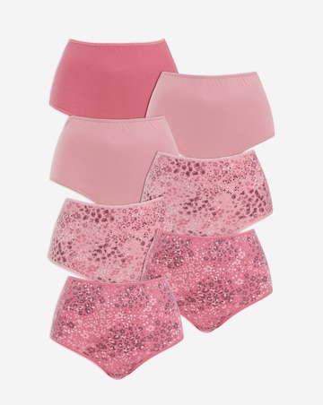 Pretty Secrets (7 Pack) Cotton Full Fit Brief Knickers Pink Animal