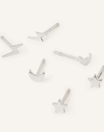 Accessorize ST Silver Earring Set of 3