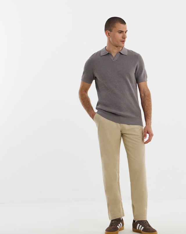 Straight Fit Linen Chino