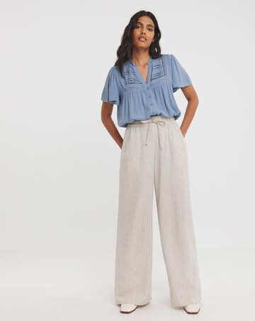 Crinkle Ladder Insert Blouse