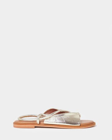 Yale Intricate Leather Toe Post Sandals - Wide Fit (E)