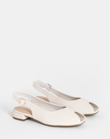 Skylark Flat Peep Toe Slingback Shoes - Extra Wide Fit (EEE)