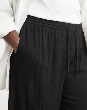 Simply Be Black Tie Waist Crinkle Culottes