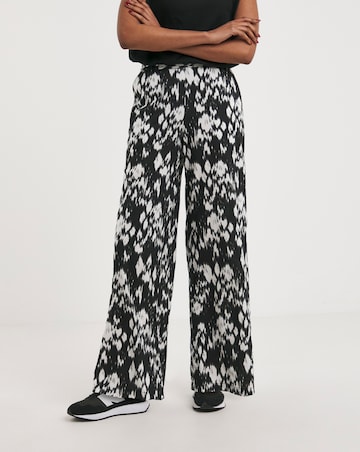 Mono Printed Pull On Wide Leg Trousers