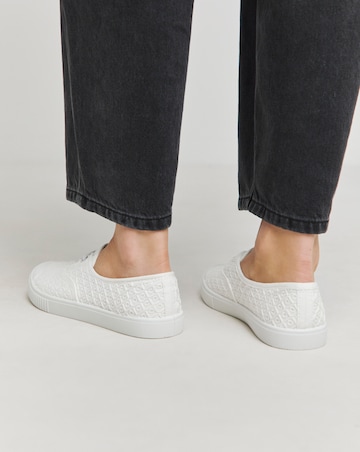 Birney Lace Up Plimsole Trainers - Wide Fit (E)