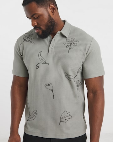 Jack & Jones Premium Leon Floral Printed Polo - Natural